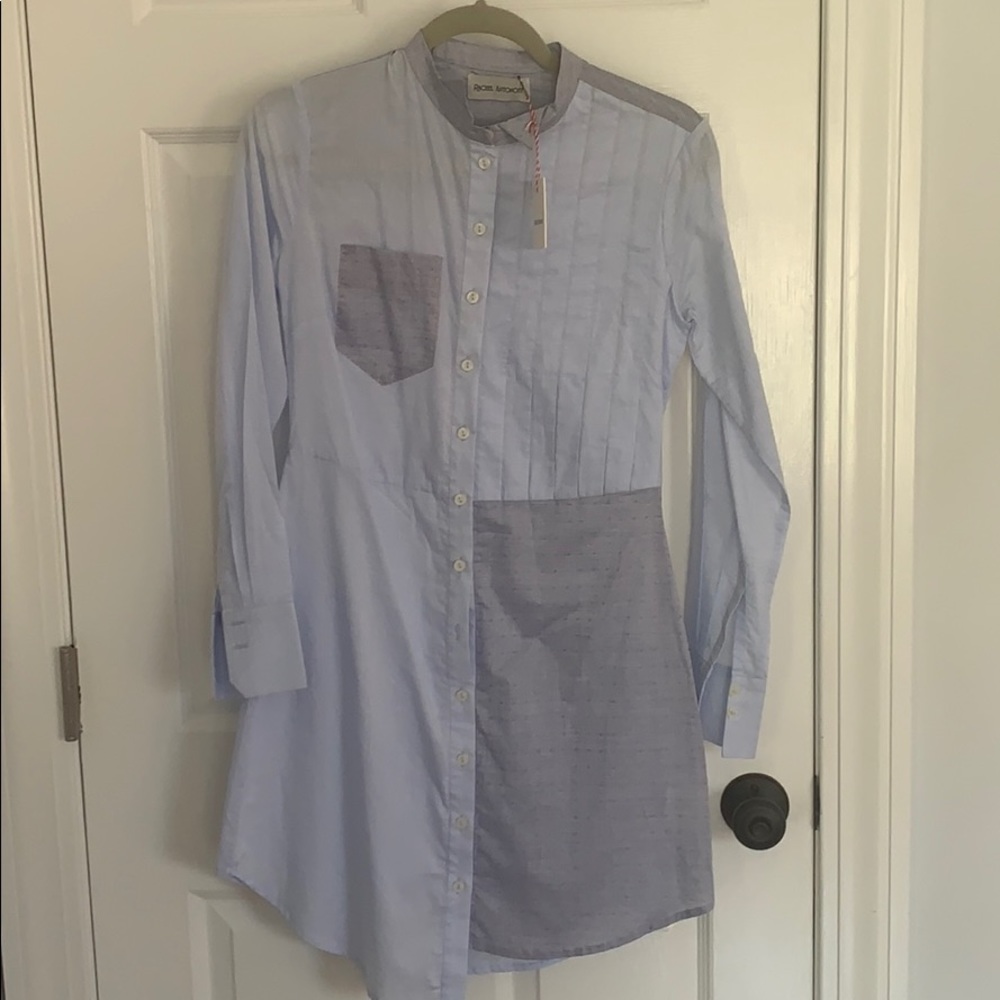 NWT Rachel Antonoff asymmetrical blue shirt dress